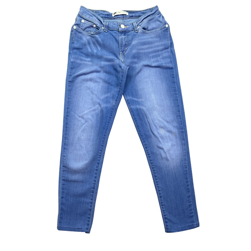 Levi's 512 Slim Leggings Jeans Denim Blue Comfort Stretch Women's Sz 28 Fits 27"